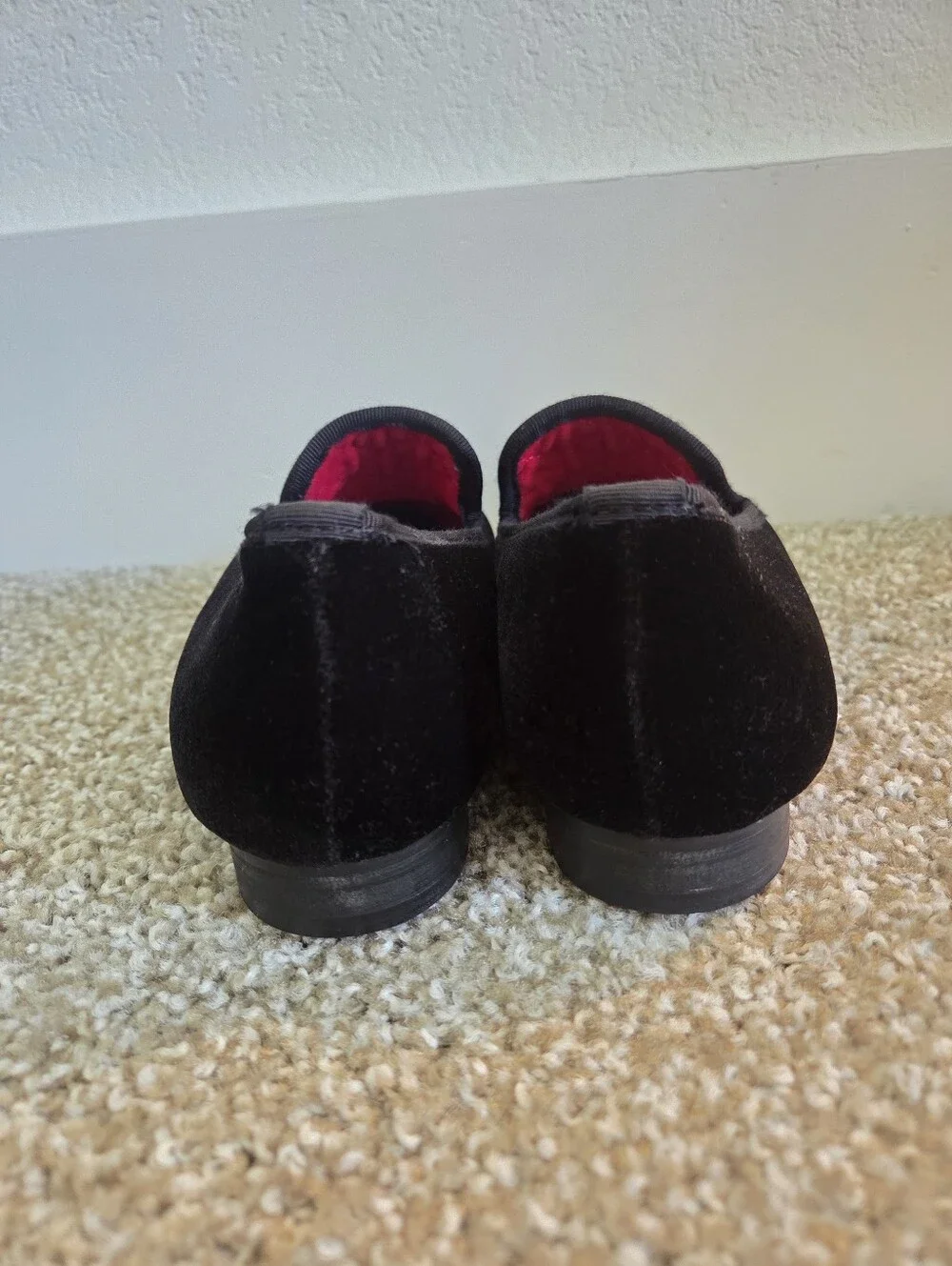Merlutti Plain Black Velvet Red Sole Slip On Loafers Kids Size K1 Slipper Unisex